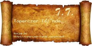 Toperczer Tünde névjegykártya