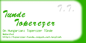 tunde toperczer business card